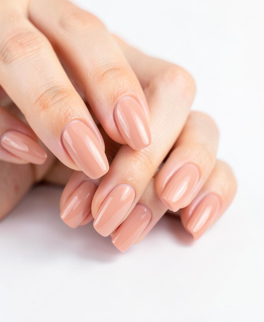 Manicure hybrydowy w odcieniu nude